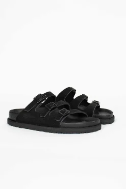 Birkenstock Florida Suede Sandal Black| Shoes