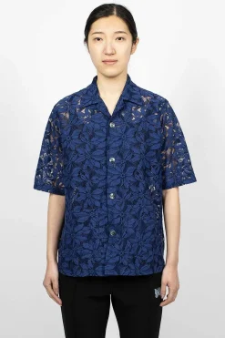 Needles Flower Lace Cabana Shirt Navy| Shirts