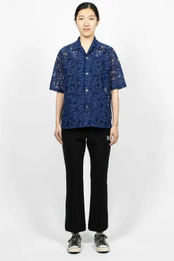 Needles Flower Lace Cabana Shirt Navy| Shirts