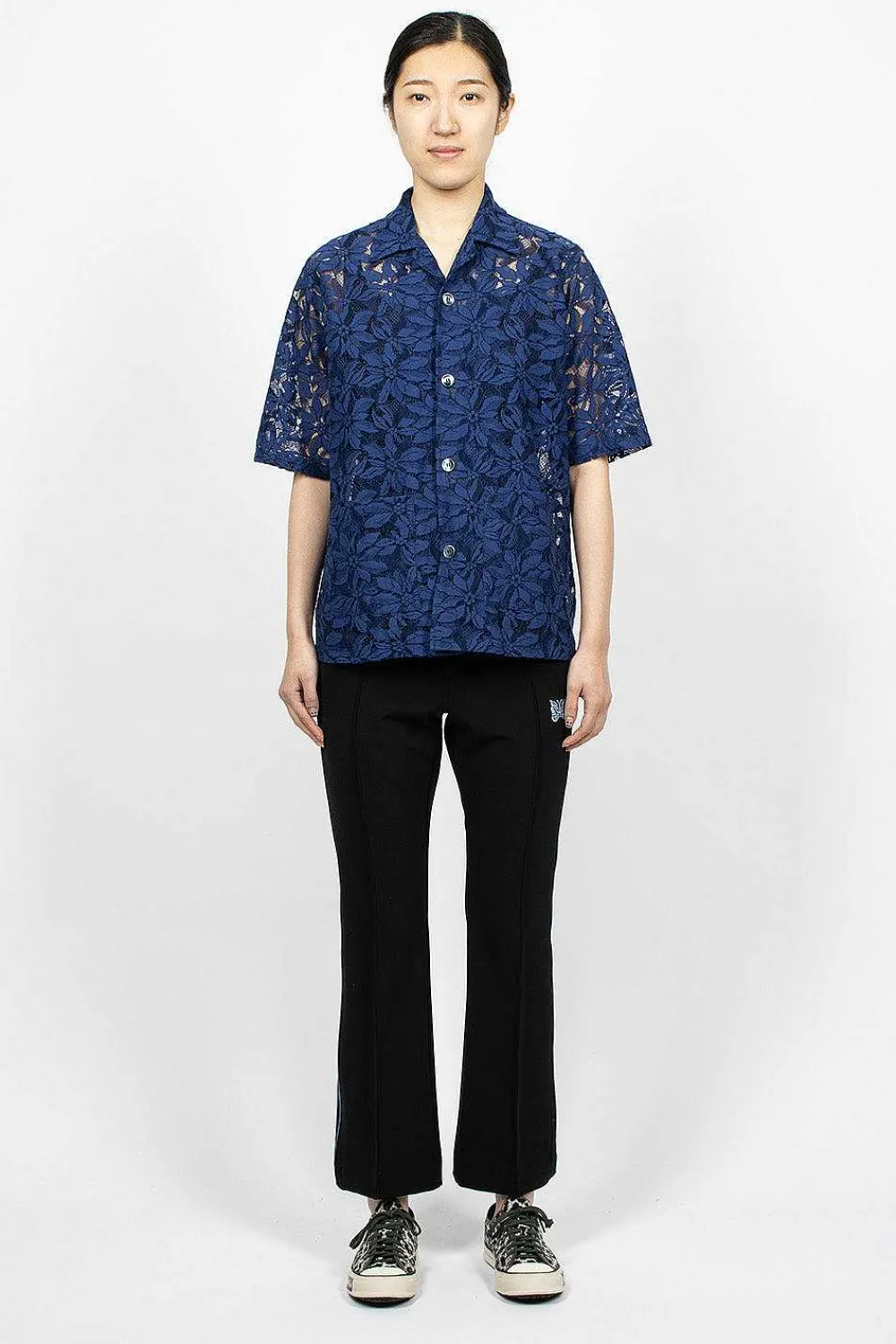 Needles Flower Lace Cabana Shirt Navy| Shirts