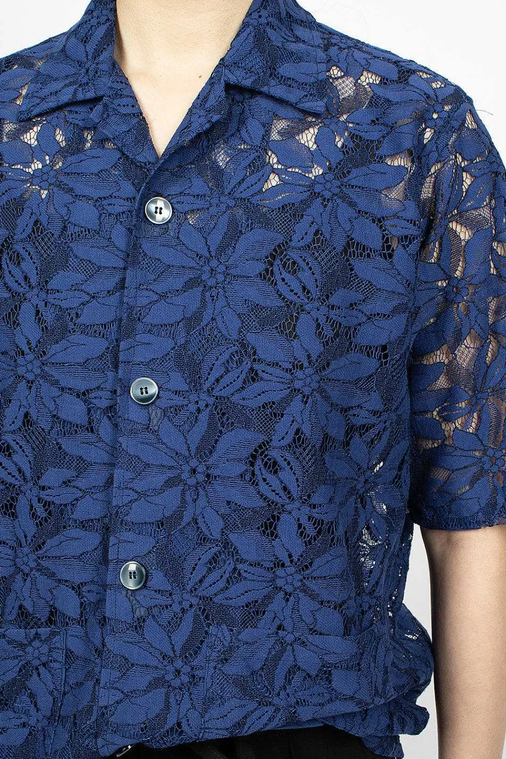 Needles Flower Lace Cabana Shirt Navy| Shirts