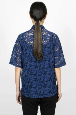 Needles Flower Lace Cabana Shirt Navy| Shirts