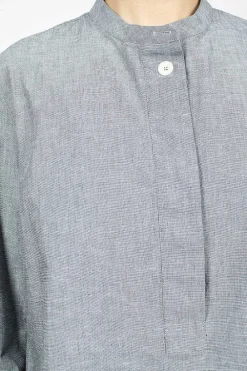 Margaret Howell Fly Placket Swing Shirt Dusty Blue| Shirts