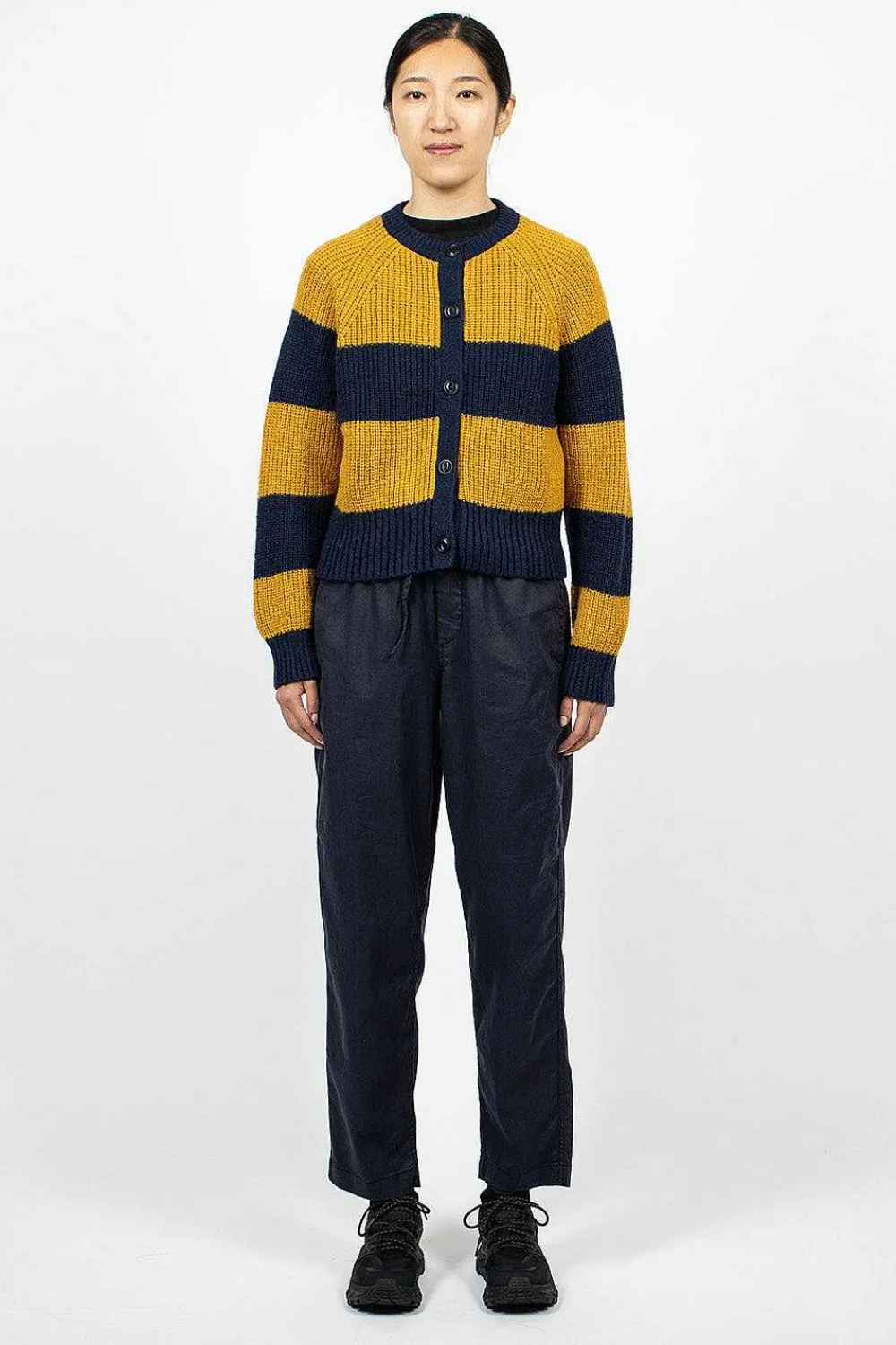 YMC Foxtail Cardigan Navy/Yellow| Outerwear