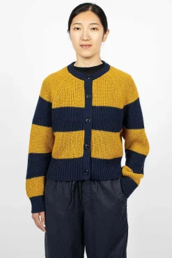 YMC Foxtail Cardigan Navy/Yellow| Outerwear