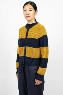 YMC Foxtail Cardigan Navy/Yellow| Outerwear