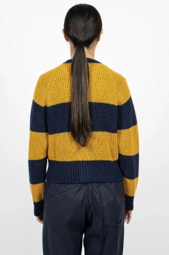 YMC Foxtail Cardigan Navy/Yellow| Outerwear