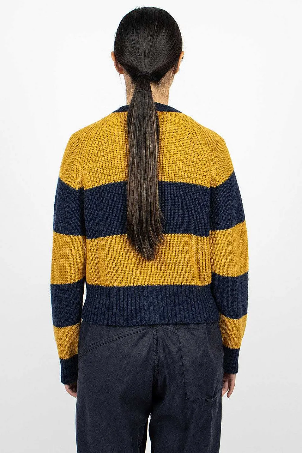 YMC Foxtail Cardigan Navy/Yellow| Outerwear