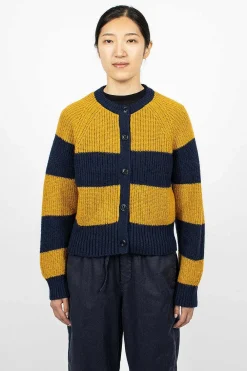 YMC Foxtail Cardigan Navy/Yellow| Outerwear