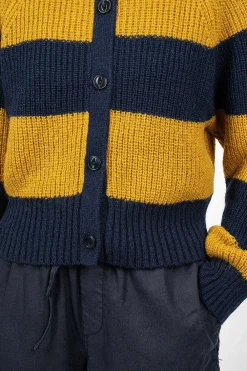 YMC Foxtail Cardigan Navy/Yellow| Outerwear