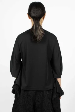 Comme Des Garçons Comme Des Garçons Frill Side T-Shirt Black| Tops