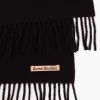 Acne Studios Fringed Wool Scarf Black| Scarves & Gloves