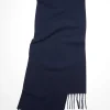 Acne Studios Fringed Wool Scarf Navy| Scarves & Gloves