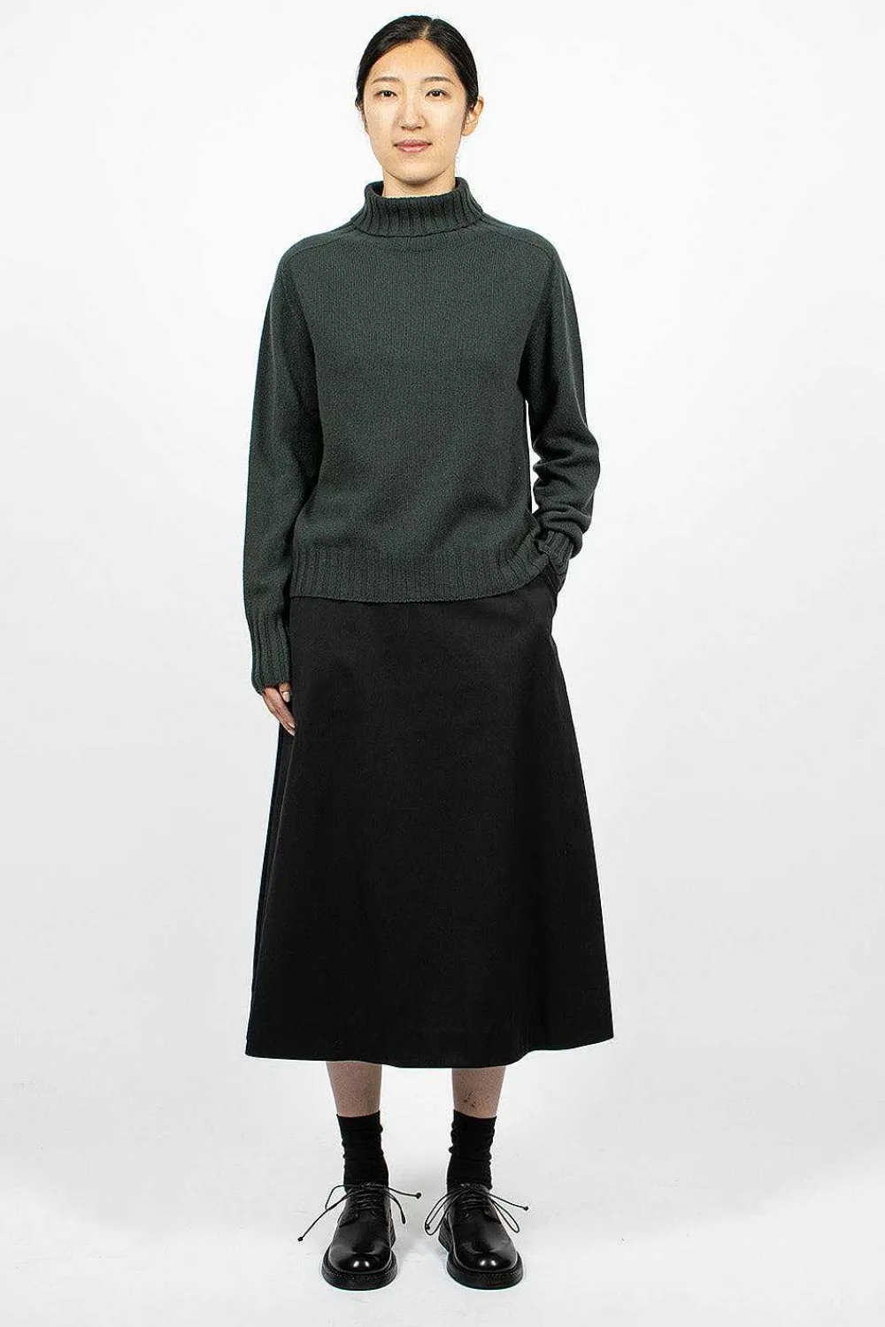 Margaret Howell Full Skirt Sateen Black| Skirts