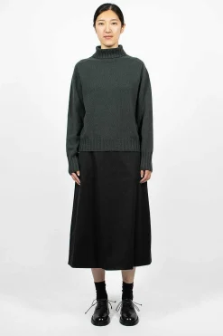 Margaret Howell Full Skirt Sateen Black| Skirts