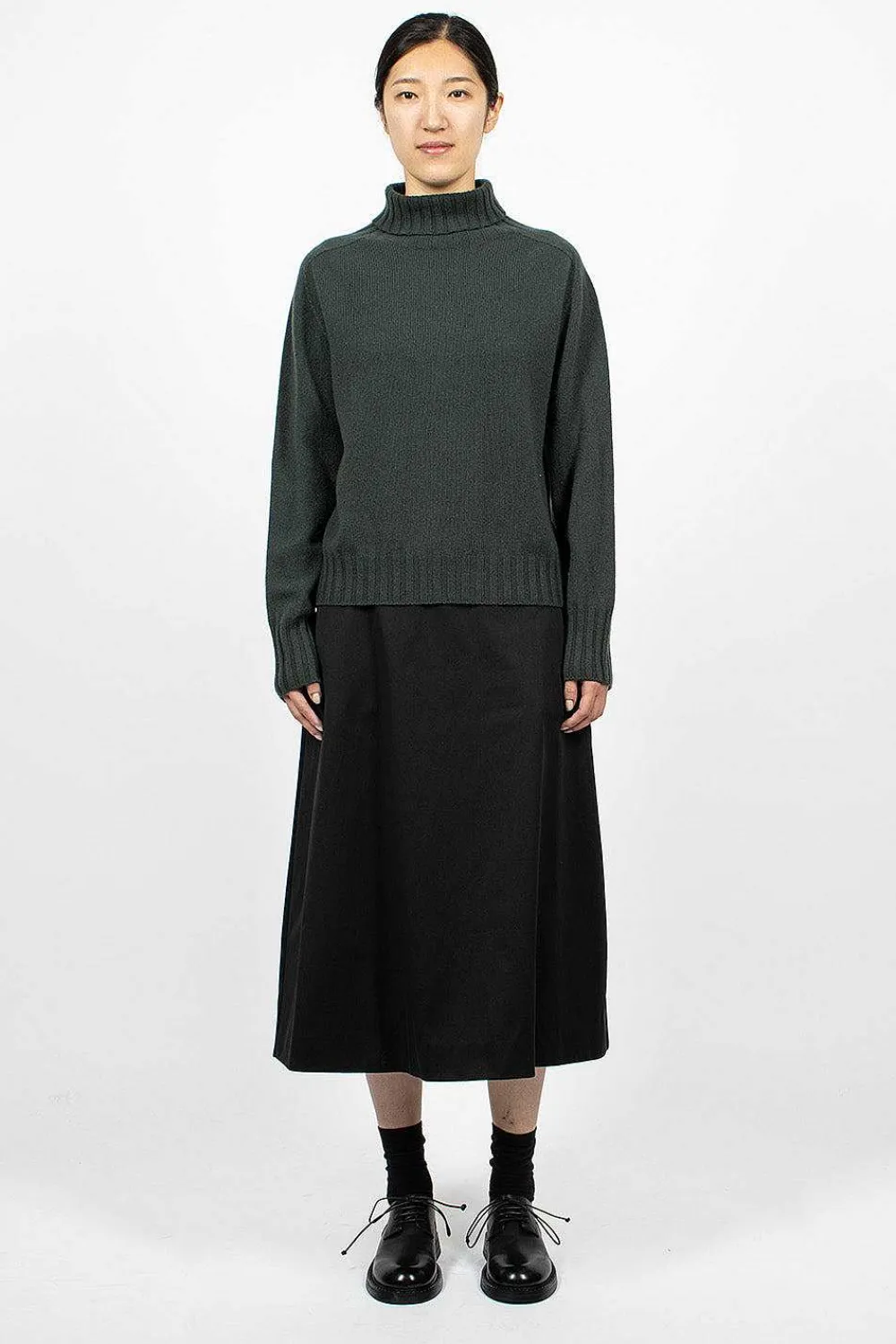 Margaret Howell Full Skirt Sateen Black| Skirts