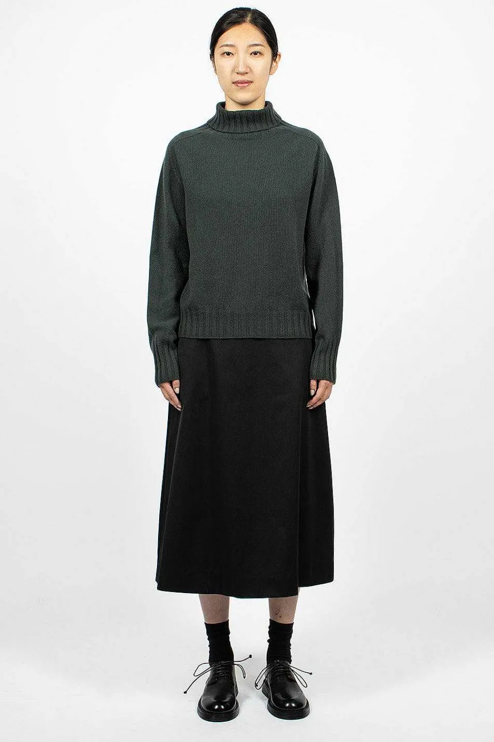 Margaret Howell Full Skirt Sateen Black| Skirts