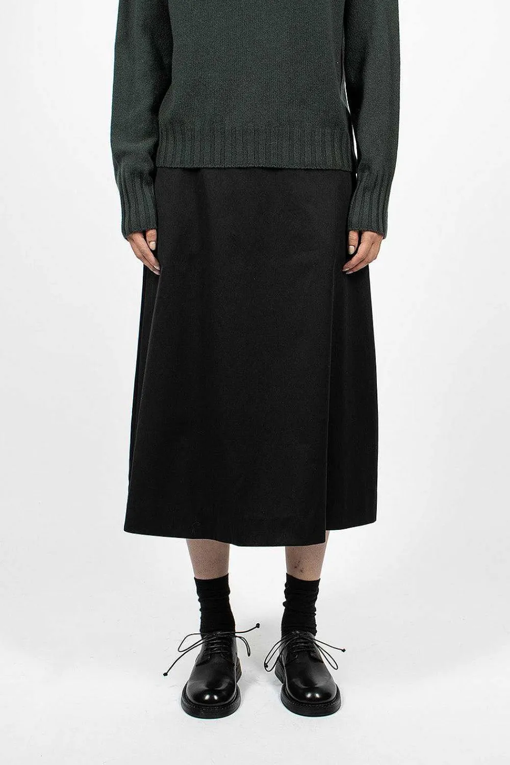 Margaret Howell Full Skirt Sateen Black| Skirts