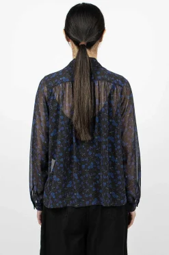 Needles Gathered Blouse Floral Black| Tops