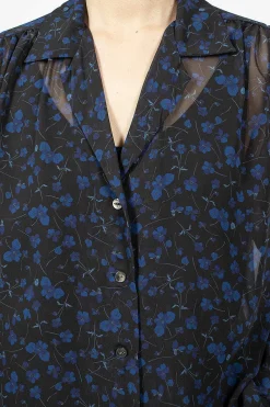 Needles Gathered Blouse Floral Black| Tops