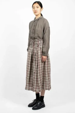 Vlas Blomme Gathered Skirt Red Check| Skirts