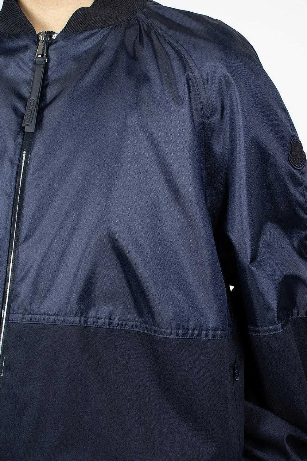 Moncler Gobie Satin Bomber Navy| Outerwear