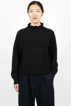 Margaret Howell Guernsey Jumper Black| Knitwear