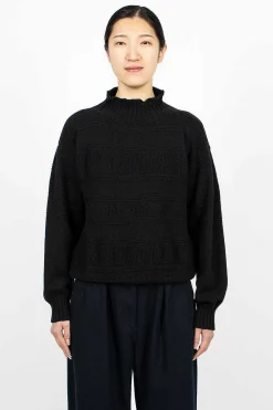Margaret Howell Guernsey Jumper Black| Knitwear