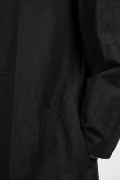 Vlas Blomme Half Button Dress Black| Dresses