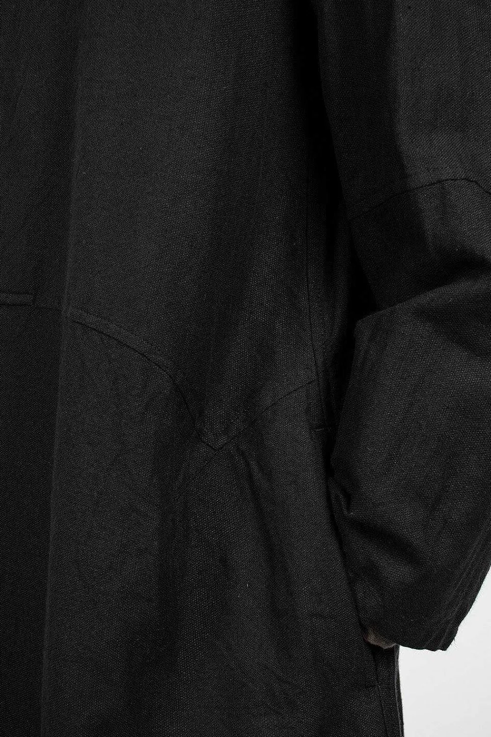 Vlas Blomme Half Button Dress Black| Dresses