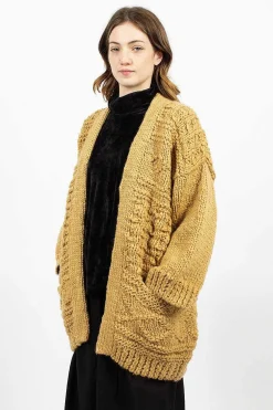 VISVIM Hand Knit Kimono Cardigan Beige| Knitwear