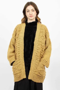 VISVIM Hand Knit Kimono Cardigan Beige| Knitwear