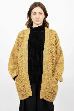 VISVIM Hand Knit Kimono Cardigan Beige| Knitwear
