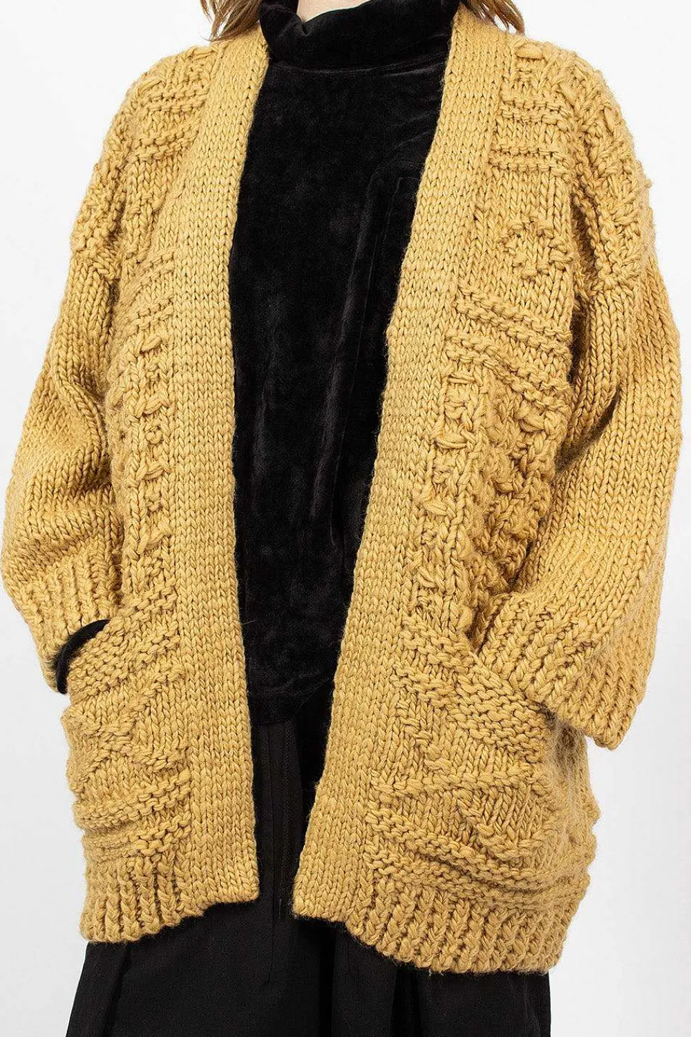 VISVIM Hand Knit Kimono Cardigan Beige| Knitwear