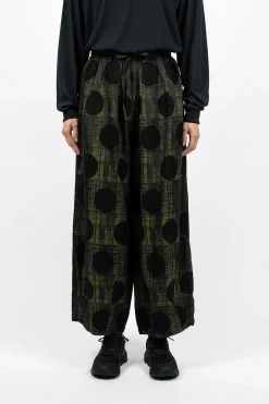 Needles H.D.P. Pant Plaid/Polka Dot Green| Trousers