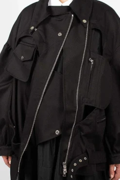 Simone Rocha Heart Biker Jacket Black| Outerwear