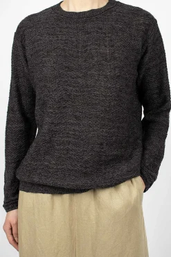 Vlas Blomme Hemp Pullover Charcoal| Knitwear