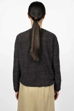Vlas Blomme Hemp Pullover Charcoal| Knitwear