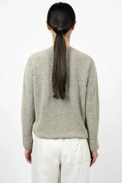Vlas Blomme Hemp Pullover Light Green| Knitwear