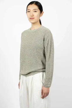 Vlas Blomme Hemp Pullover Light Green| Knitwear