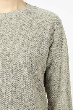 Vlas Blomme Hemp Pullover Light Green| Knitwear