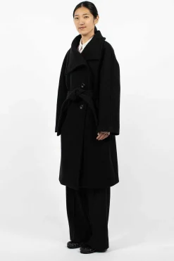 Acne Studios High Neck Coat Black| Outerwear