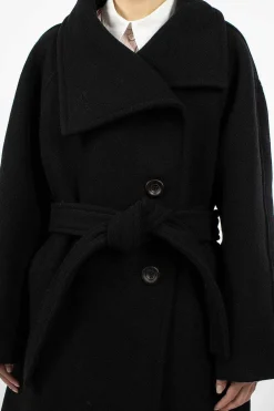 Acne Studios High Neck Coat Black| Outerwear