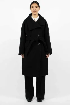 Acne Studios High Neck Coat Black| Outerwear