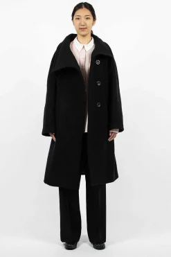 Acne Studios High Neck Coat Black| Outerwear