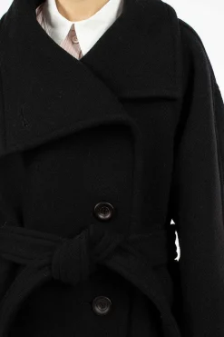 Acne Studios High Neck Coat Black| Outerwear