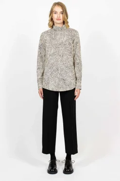 Dries Van Noten High Neck Shirt Ecru Spot| Tops