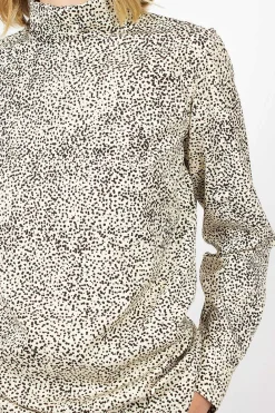 Dries Van Noten High Neck Shirt Ecru Spot| Tops