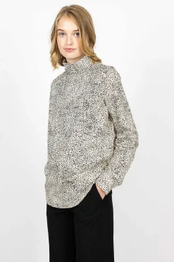 Dries Van Noten High Neck Shirt Ecru Spot| Shirts