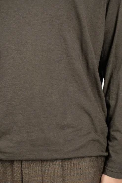 Vlas Blomme High Neck T-Shirt Olive| Tops